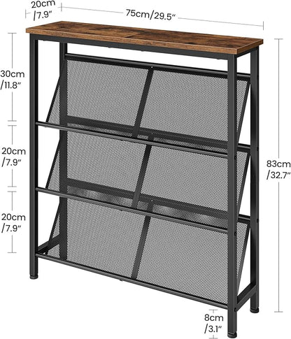 CHOEZON Shoe Rack, 4-Tier Slanted Shoe Storage Shelf, Narrow Shoe Rack - Image 3