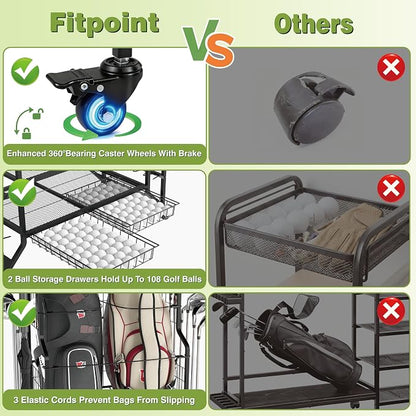 Heavy-Duty Golf Bag Storage Garage Organizer - Image 5