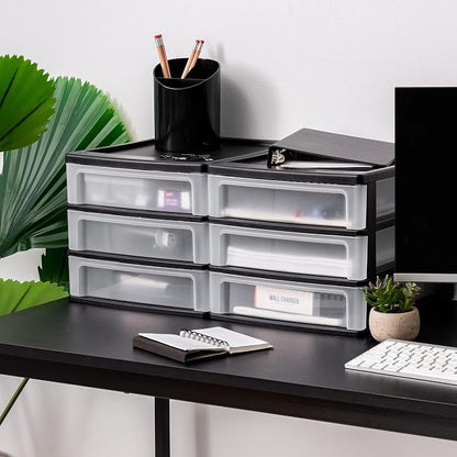 IRIS USA Plastic Stacking Desk Top 3-Drawer Storage Organizer, - Image 7