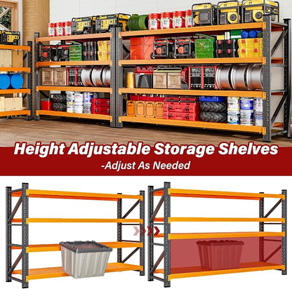 71.3" Wide Heavy Duty Garage Shelving Units, 5000LBS Deep Storage Shelves - Image 8