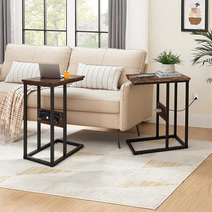VECELO C Shaped End Side Table - Image 10