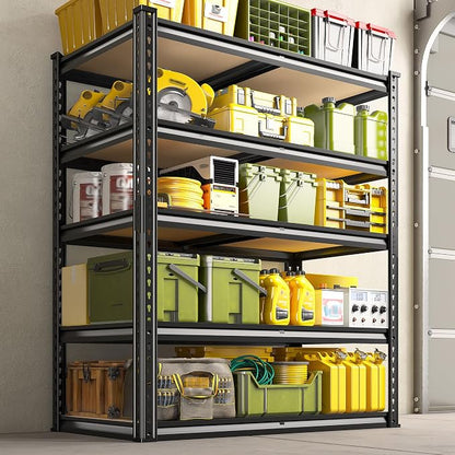 Garage Shelves, 72.1" H Garage Storage Shelves, 5 Tier Adjustable Shelving Units - Image 2