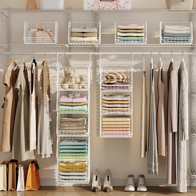 5 Tier Closet Hanging Organizer, Clothes Hanging Shelves - Image 2