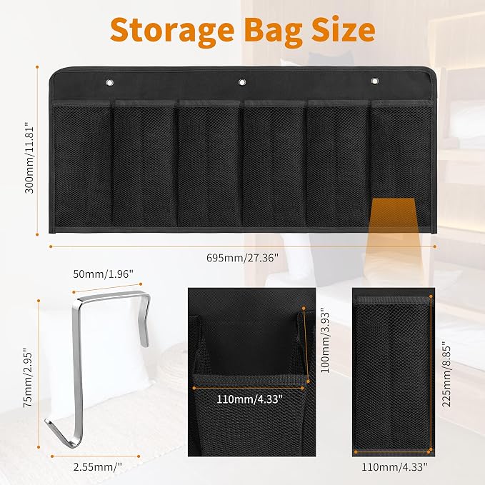 RV Shoe Pockets 6 Large Pockets Heavy Hanging Bedside Storage Organizer - Image 2