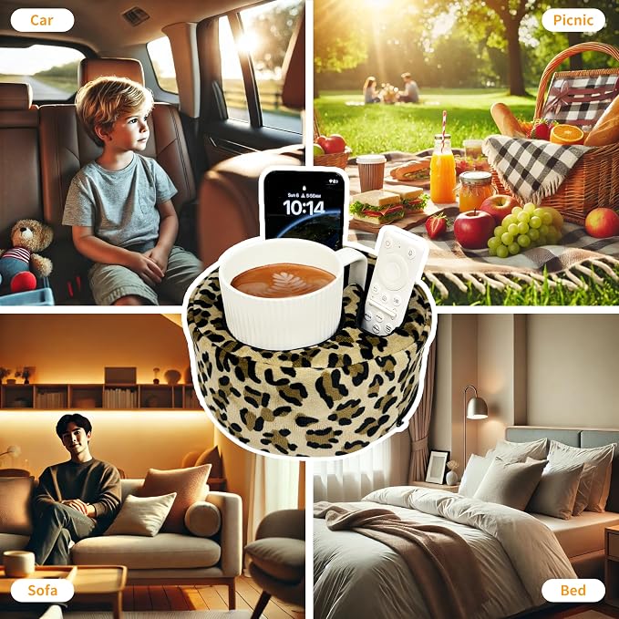 Xchouxer Couch Cup Holder Pillow, Sofa and Bed Organizer Caddy - Image 5