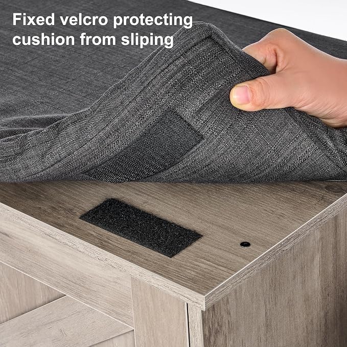 HOMSHO Farmhouse Shoe Storage Bench - Image 7