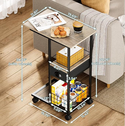 Rolling C Shaped Side Table - Image 3