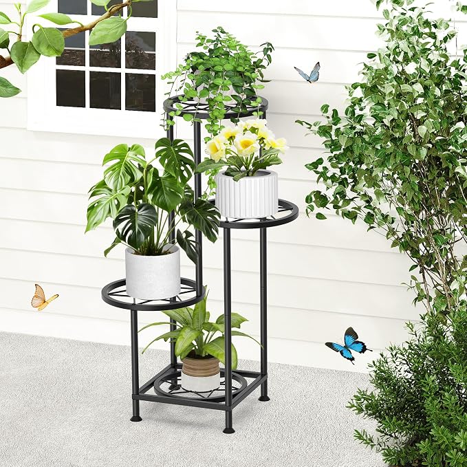 4 Tier Plant Stand Indoor Outdoor, Metal Flower Shelf Display Holder - Image 9