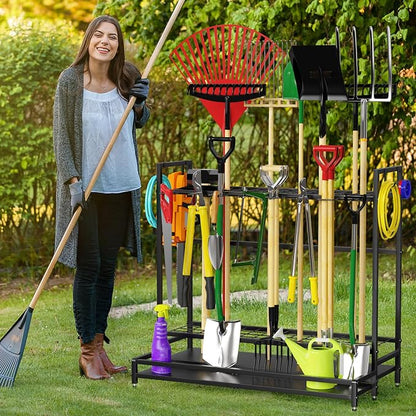 Garden Tool Organizer for Garage, Yard Tool Rack, Holds Up to 64 Long-Handled - Image 6