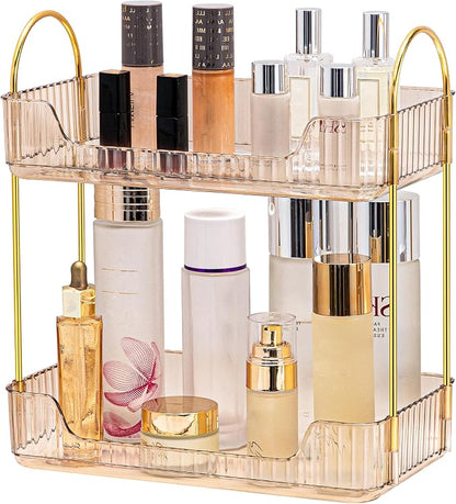 2 Tier Bathroom Organizer Countertop Makeup Perfume Tray Skincare Organizer by AKINBAS