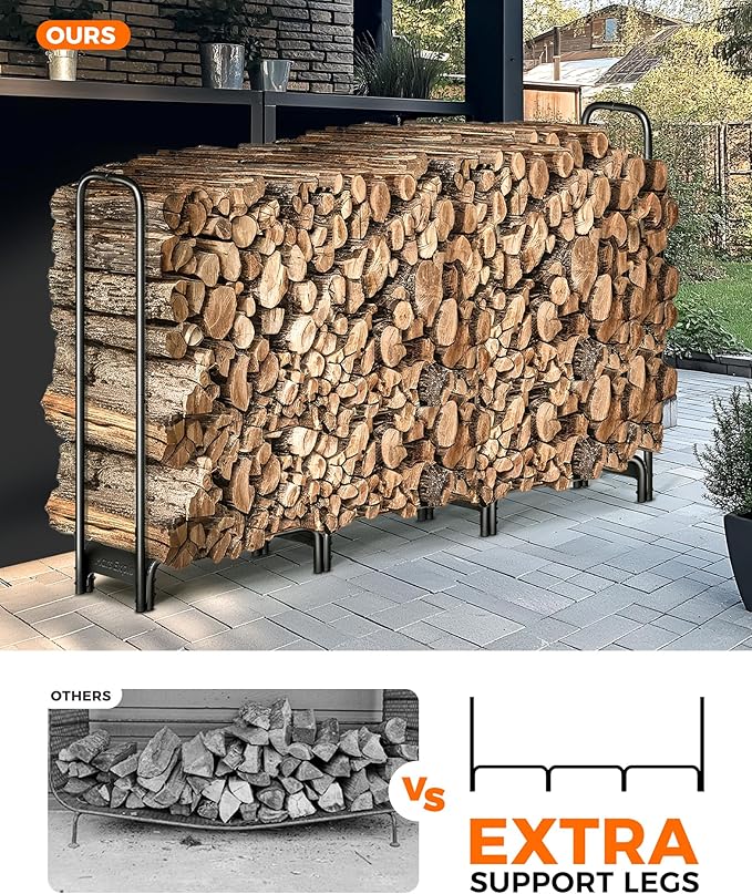 Firewood Rack 6ft, Heavy Duty Fire Wood Storage Racks - Image 4
