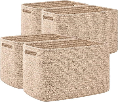OIAHOMY 4 Pack Storage Baskets for Organizing, Cube Storage Bins for Shelves by MasterofSpaceOptimization