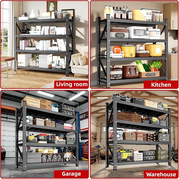 Heavy Duty Garage Shelving 59" W x 23" D x 67" H, 5000LBS Metal Shelving Unit - Image 7