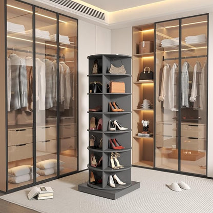 7-Tier Rotating Shoe Rack 360° Revolving Shoe Storage Organizer Free Standing - Image 7