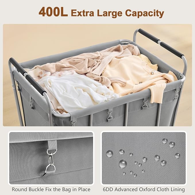 Hoctieon Large Laundry Cart - Image 2
