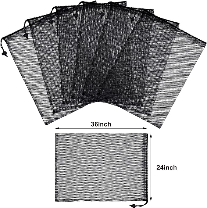 TecUnite 10 Pcs Mesh Bags Drawstring Laundry Bags Large Nylon Mesh Gift - Image 2