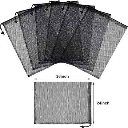 TecUnite 10 Pcs Mesh Bags Drawstring Laundry Bags Large Nylon Mesh Gift - Image 2