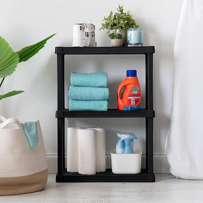 IRIS USA 3-Shelf Light Duty Plastic Storage Shelves, 150lb Capacity, Medium - Image 7