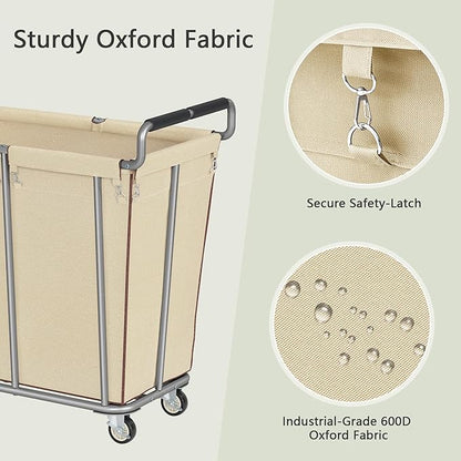 Large laundry hamper with Wheels, 2 Bag 360L Big Rolling Laundry Basket Sorter - Image 5
