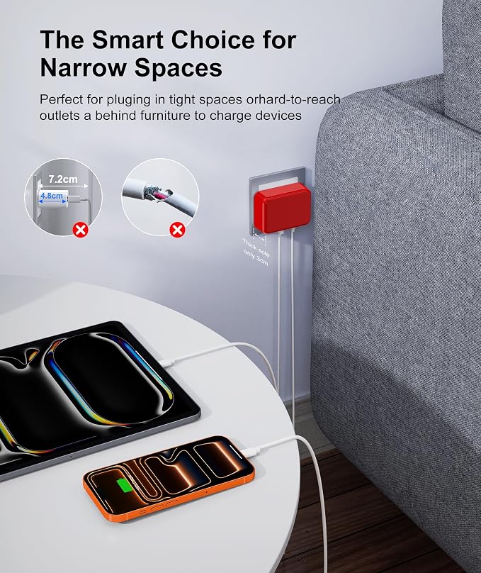 Fast Charger Block, GaN 6 Port USB C Charging Station Hub Cube, 100W Multiport - Image 4