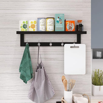SMIBUY Coat Hooks with Shelf Wall-Mounted, 29.2 Inch Entryway Coat Rack - Image 3