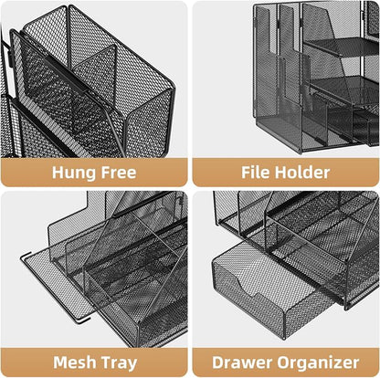 Marbrasse Desk Organizer and Accessories, 3-Tier File Organizer - Image 4