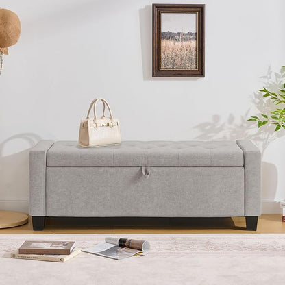 Huatean Home 43" Ottoman with Storage, Storage Ottoman Bench with Safety Hinge - Image 7