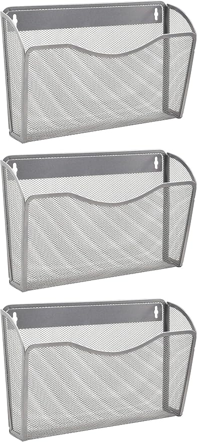 EASEPRES 3 Single Pocket Mesh Hanging File Organizer, Vertical Wall Mounted by EASEPRES