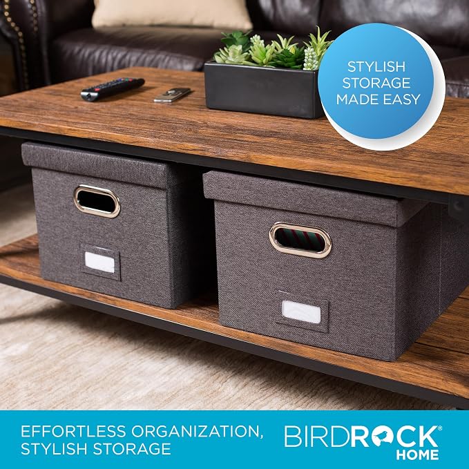 Internet's Best Collapsible File Storage Organizer | Decorative Linen Filing & - Image 2