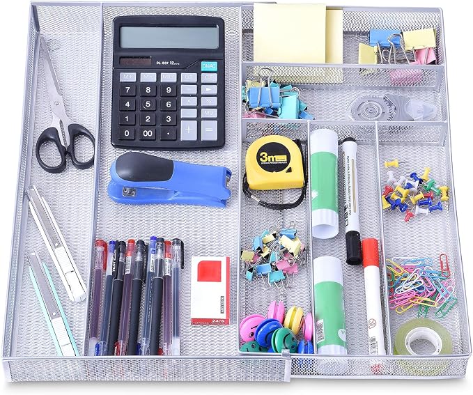 WuGeShop Expandable Office Drawer Organizer, 6 to 7 Compartments Adjustable - Image 5