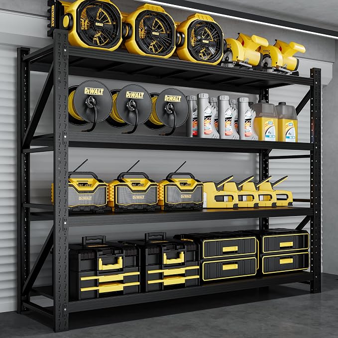 7000LBS Metal Garage Shelving Unit 79" W Storage Shelves Heavy Duty 4 Tier by ZAOUS