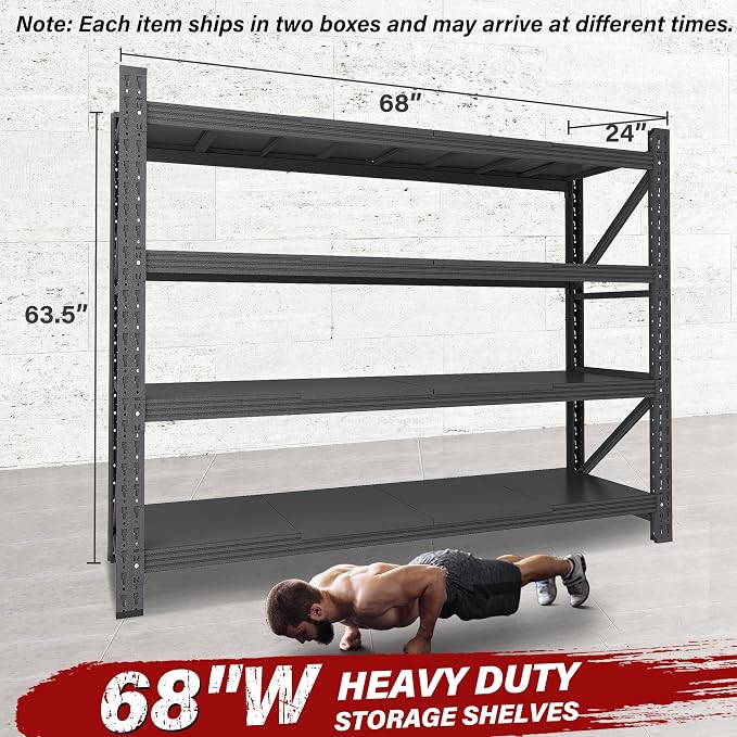 8000LBS Heavy Duty Garage Shelving Units, Metal Garage Shelves, Large Storage - Image 2