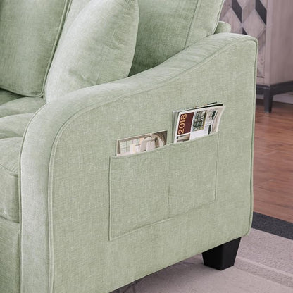 ERYE Chenille Tufted Loveseat Sofa and Ottoman Set, Tufted Recliner Sleeper - Image 8