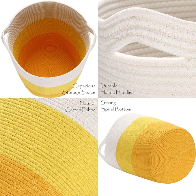 Sea Team Large Size Cotton Rope Woven Storage Basket - Image 5