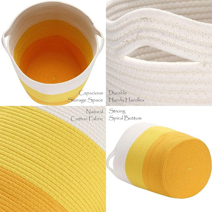 Sea Team Large Size Cotton Rope Woven Storage Basket - Image 5