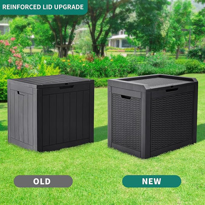 YITAHOME 32 Gallon Rattan Deck Box, Indoor Outdoor Storage Box - Image 6