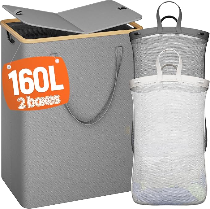 160L Double Laundry Hamper by Raybee
