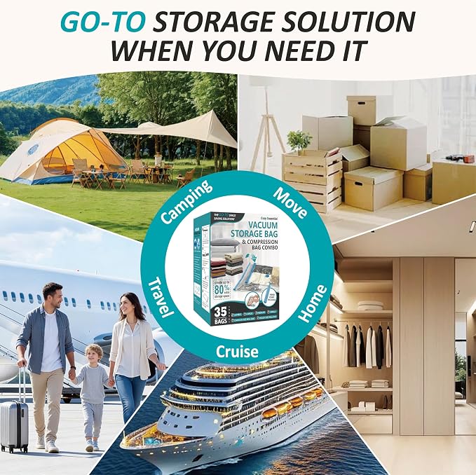Cozy Essential Vacuum Storage Bags, 80% Compression Vacuum Seal Space Saver - Image 8