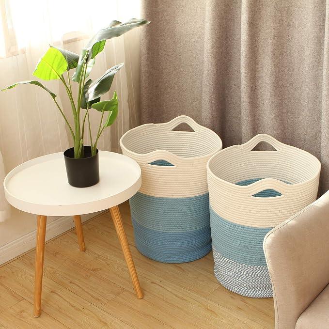 Sea Team Large Size Cotton Rope Woven Storage Basket - Image 3