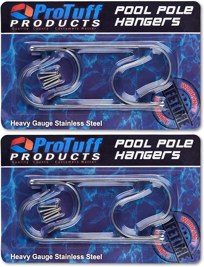 ProTuff 490 Promise 2-Pack Stainless Pool Pole Hanger, Wall Mount - Image 9