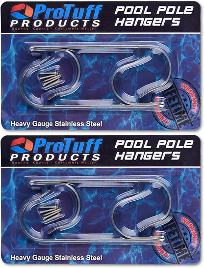 ProTuff 490 Promise 4-Pack Stainless Pool Pole Hanger, Wall Mount - Image 9