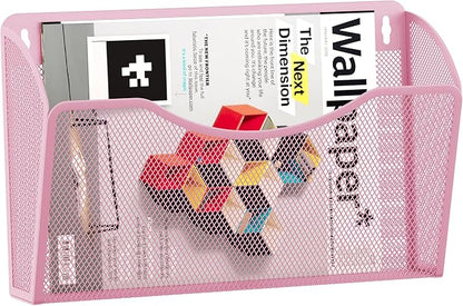 EasyPAG Wall File Organizer, Metal Mesh Hanging File Folder Holder by EasyPAG