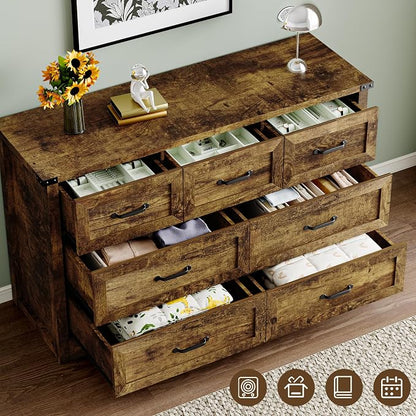 7-Drawer Dresser for Bedroom, Modern Wooden Chest of Drawers - Image 4