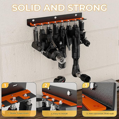Air Tool Holder, Air Tool Rack for Garage Walls and Tool Cart Storage - Image 5