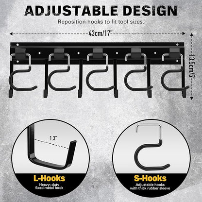 ELEAD 68'' All Metal Adjustable Garden Tool Organizer: Garage Tool Organizer - Image 2