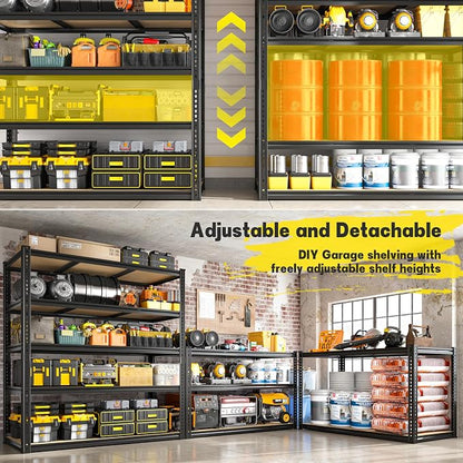 48" W Garage Shelving Heavy Duty 3200LBS Garage Storage Shelving, 5 Tier - Image 6