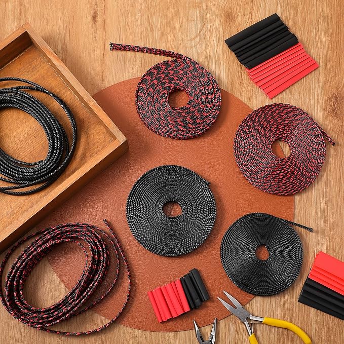 Xuniea 96ft Wire Loom Braided Cable Sleeve Covers Cord Management - Image 6