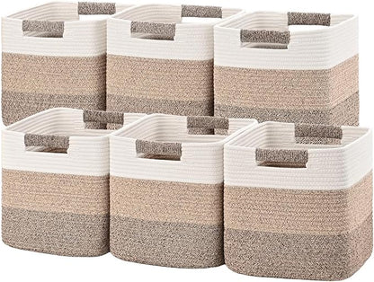 11 Inch Storage Cubes, 6 Pack Cube Storage Bins by Degeyoyo