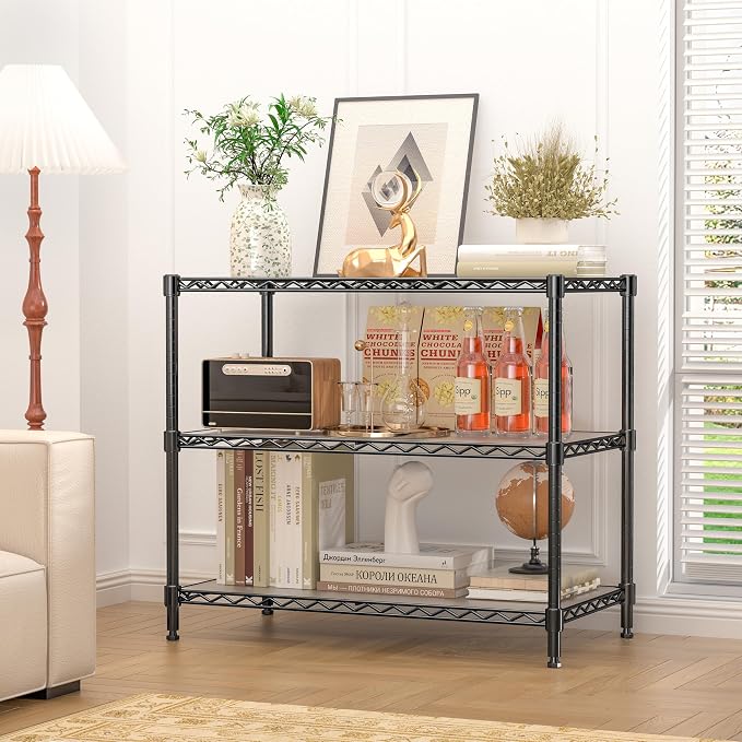 3-Shelf Adjustable Storage Shelves Metal Shelving Unit Heavy Duty Wire Rack - Image 9