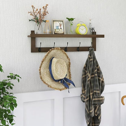 SMIBUY Coat Hooks with Shelf Wall-Mounted, 29.2 Inch Entryway Coat Rack - Image 2